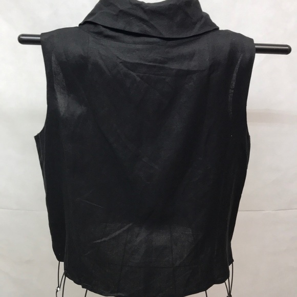 Drape Neck Linen Blouse - Picture 3 of 4